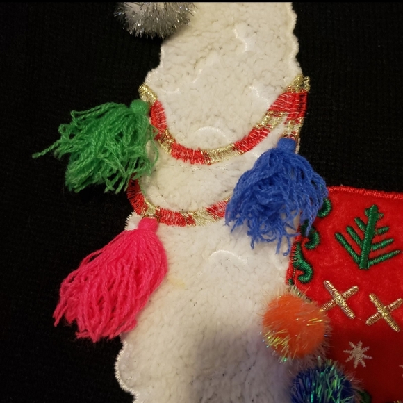 Vintage Large Ugly Lama Christmas Sweater Dress by 33 Degrees - Picture 8 of 11